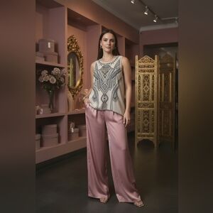 Ya Los Angeles Black and Cream Geometric Tank Top